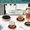 Wood Coasters for Drinks,Absorbent Coaster Sets of 5, Drinks Coasters for Coffee Tabletop Protection, Non-Slip, Non-Stick, Suitable for Kinds of Cups Wooden Table Drink, 4.3 Inches Black